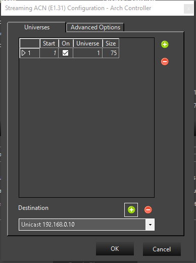 Universe Setup Screen Universe Setup Screen