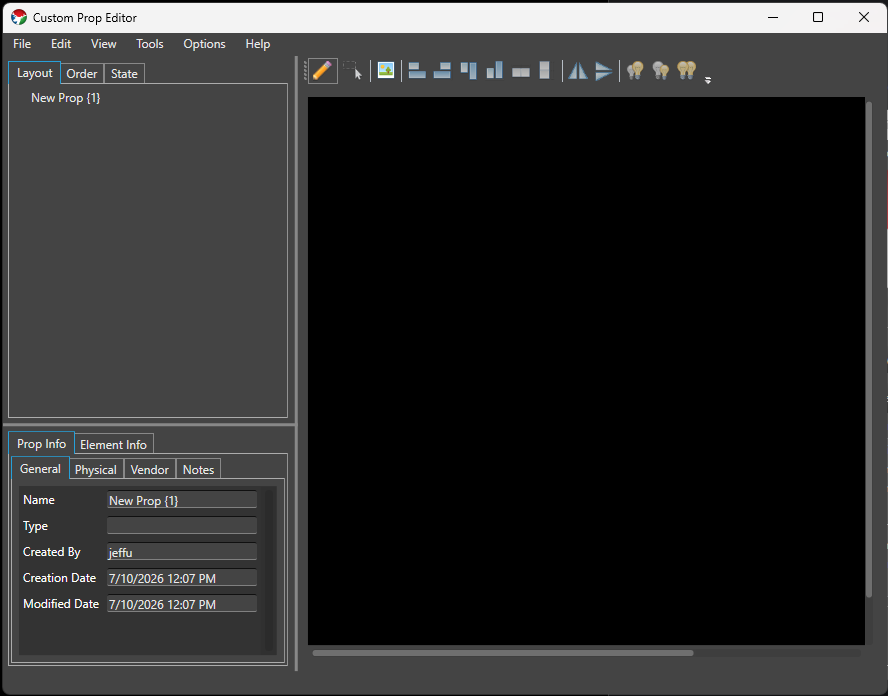 Custom Prop Editor main window
