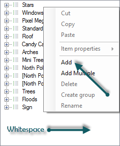 Add Item Menu