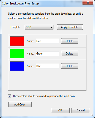 Color Breakdown Filter Setup