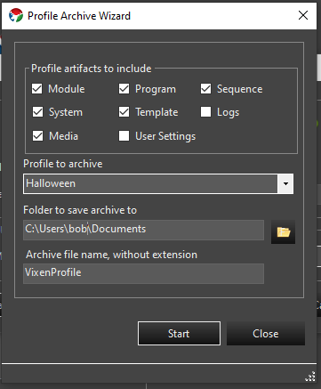 Zip Wizard Backup Settings
