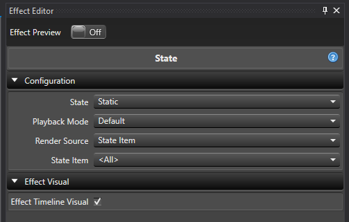 State effect properties in the Effect Editor