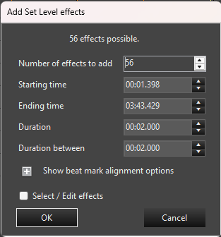 Add Multiple Effects form