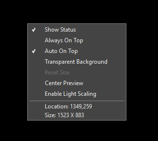 Transparent Background Context Menu