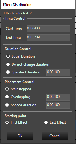 Distribute Effects Dialog
