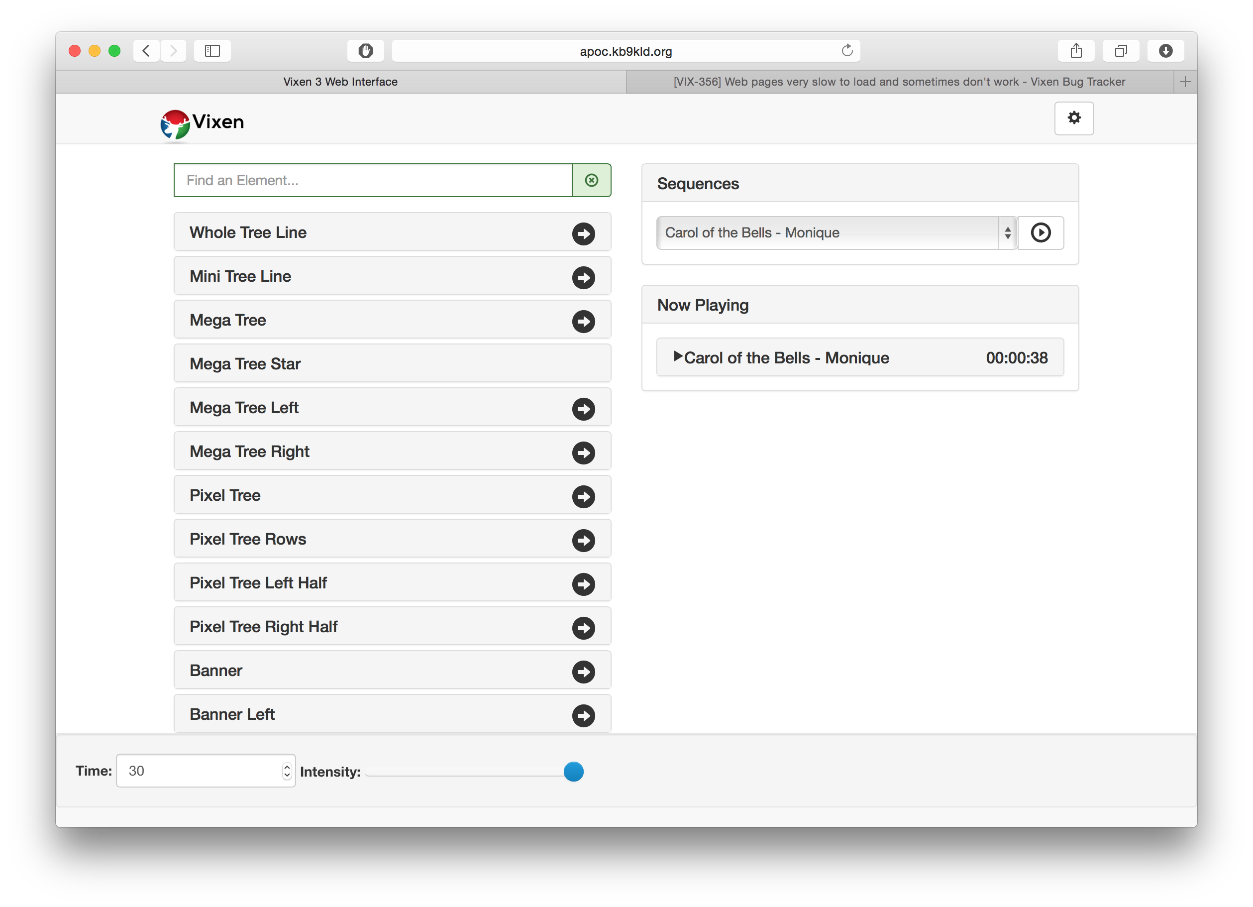 Web Intensity Control